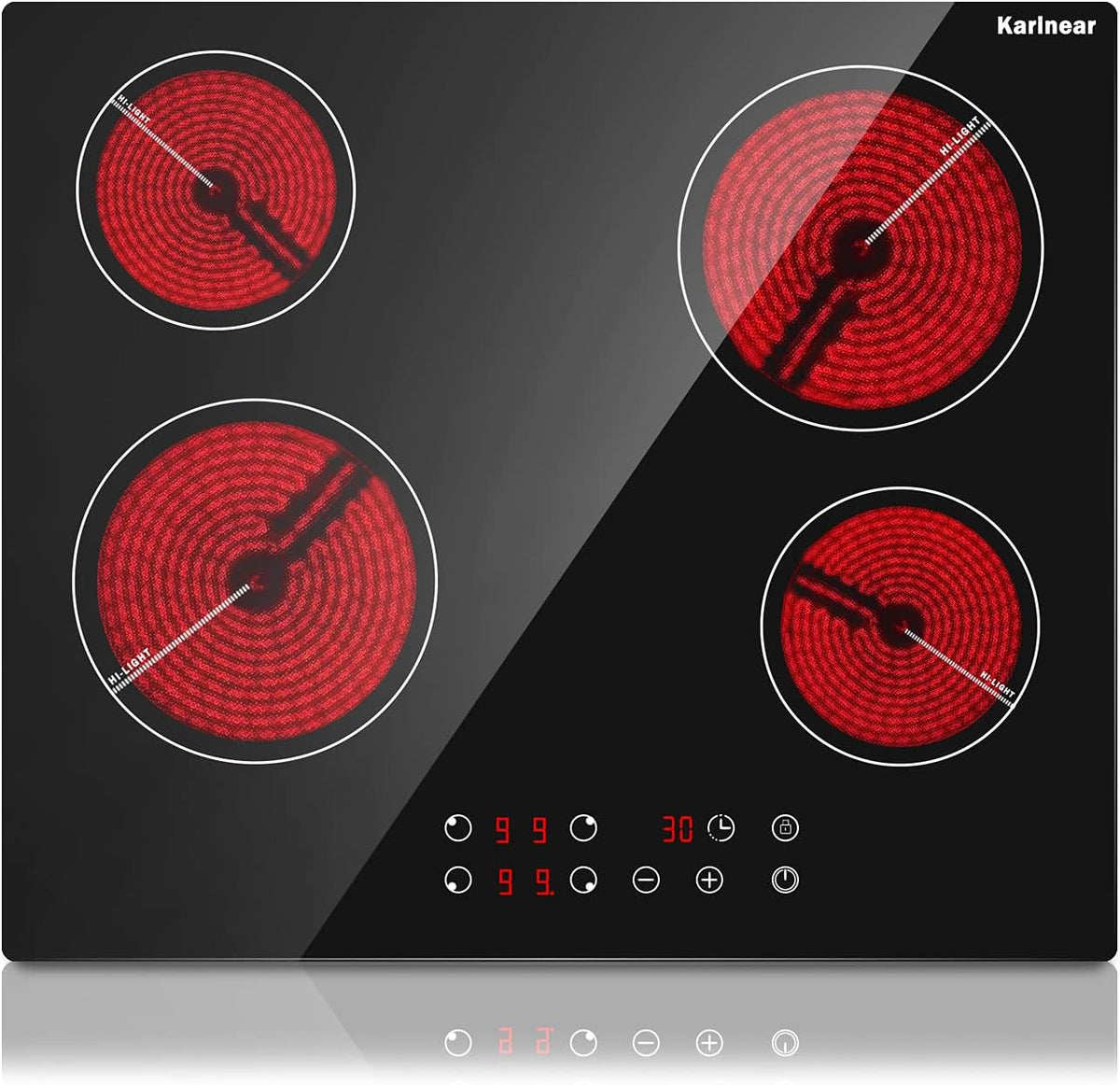 4 Burner Electric Radiant Cooktop with Residual Heat Indicator A87800