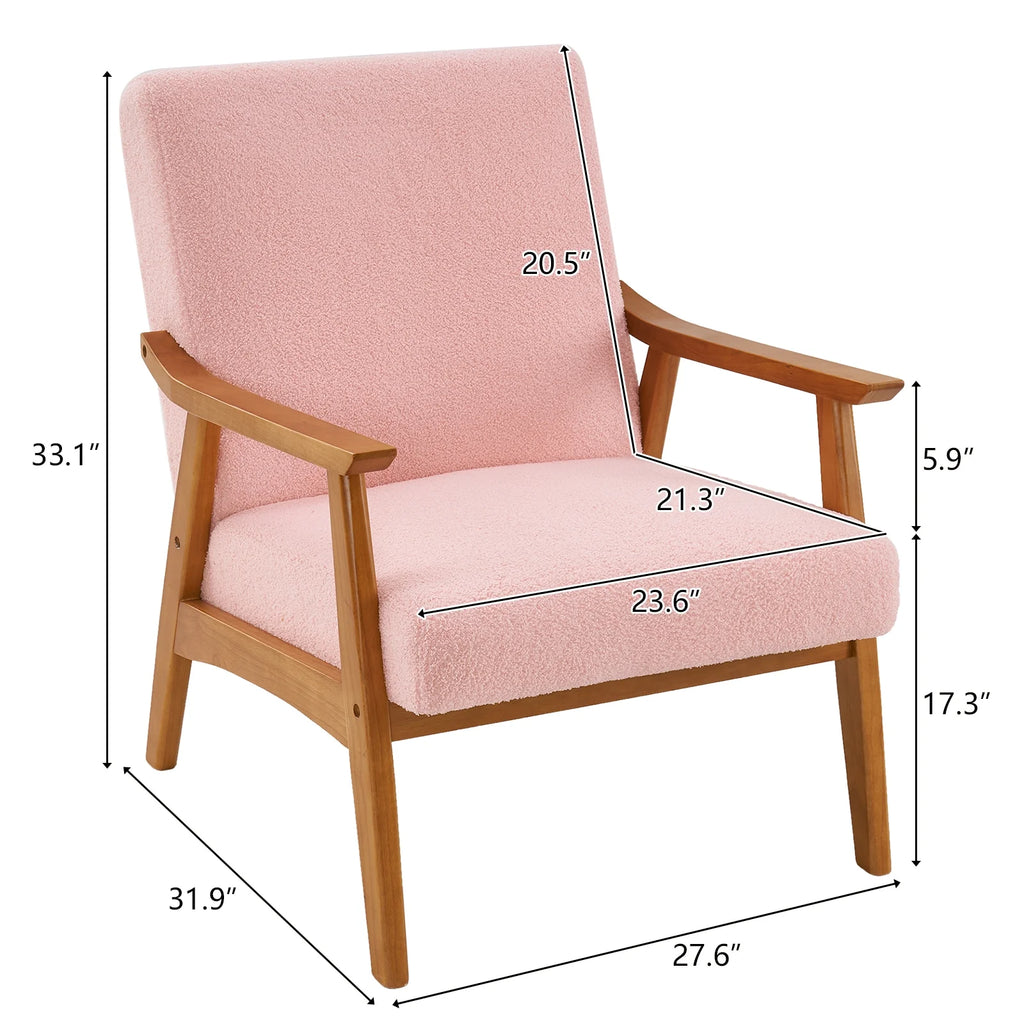 Pink Teddy Velvet Lounge Chair A490304
