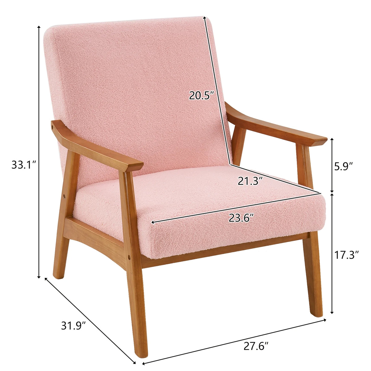 Pink Teddy Velvet Lounge Chair A490304