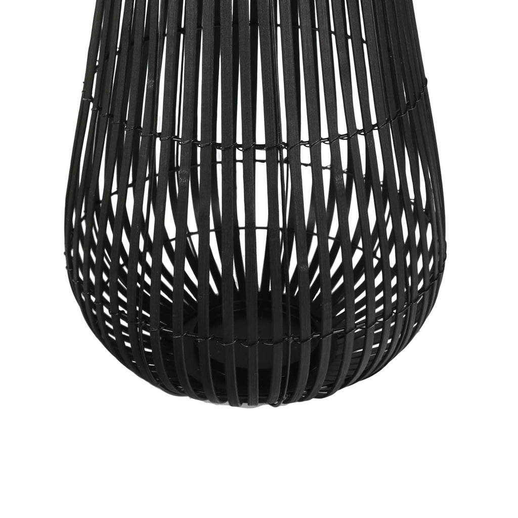 Black Metal Frame Lantern with Weaving B38750