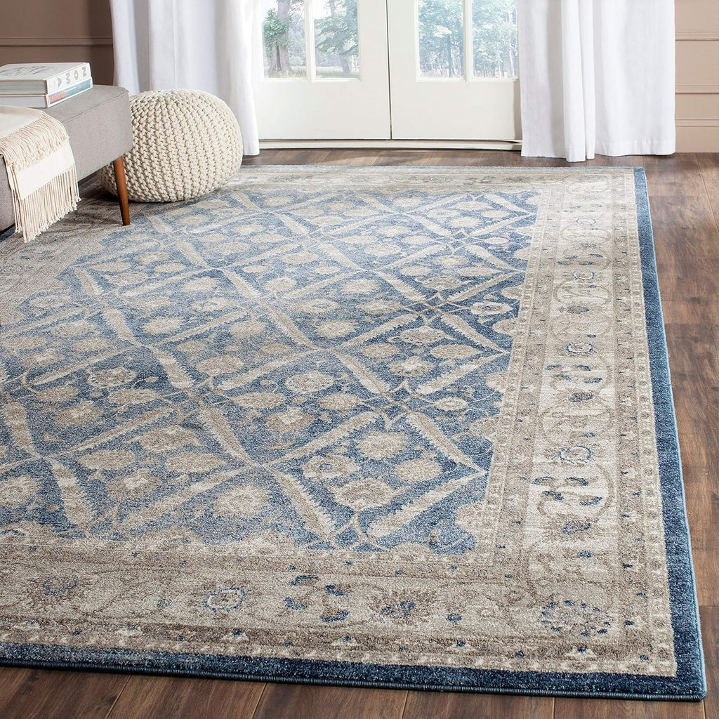 9' x 12' Blue & Beige Vintage Oriental Area Rug C780