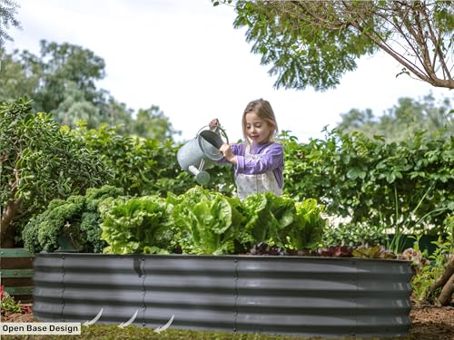 Gray 6×3×1ft Galvanized Metal Raised Garden Bed G829532