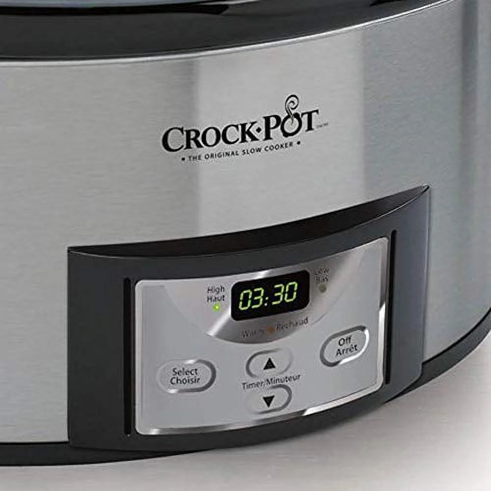 6 Qt Programmable Slow Cooker, Silver E8259