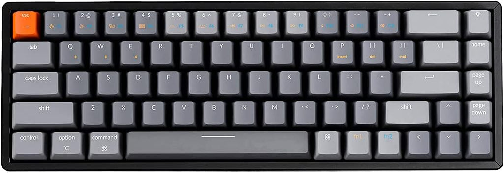 68-Key Wireless Bluetooth/USB Wired Mechanical Keyboard with RGB LED Backlit Aluminum Frame E20087