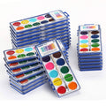 12-Colors Washable Watercolor Paint Set of 24 with Wood Brushes O69051