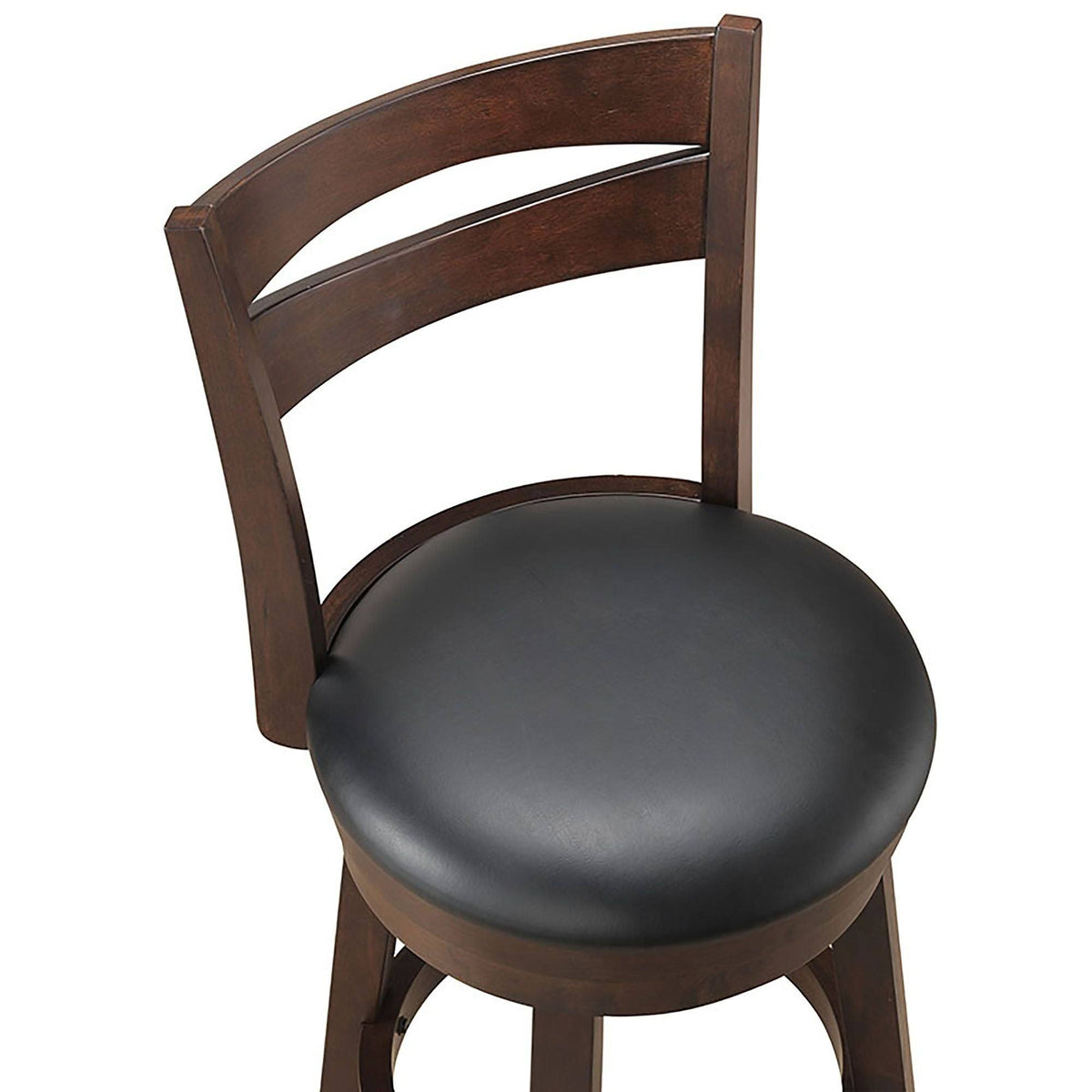 Set of 2 Black and Brown Solid Swivel Counter Stools G142