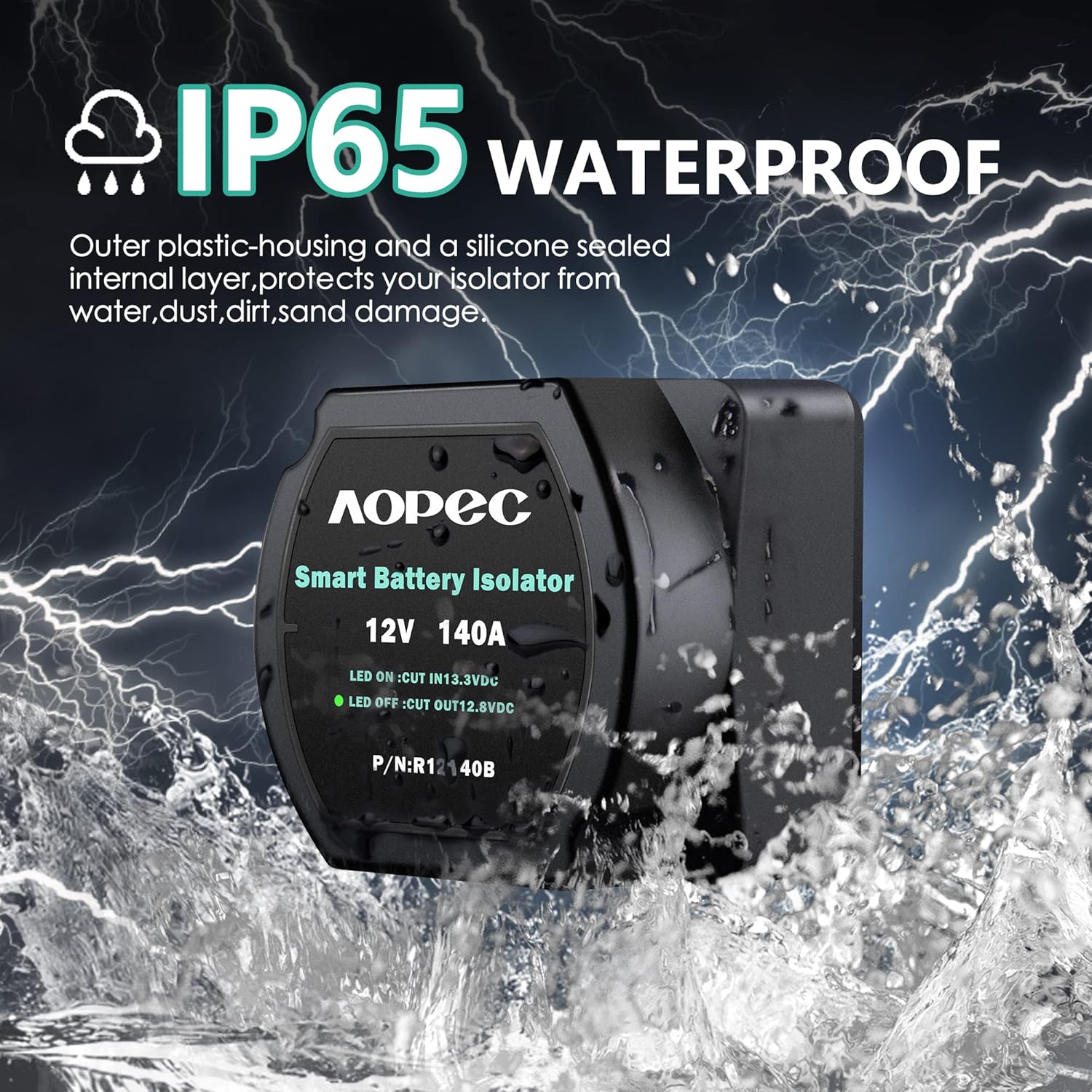 12V 140Amp Waterproof Dual Battery Isolator Pack of 2 S908