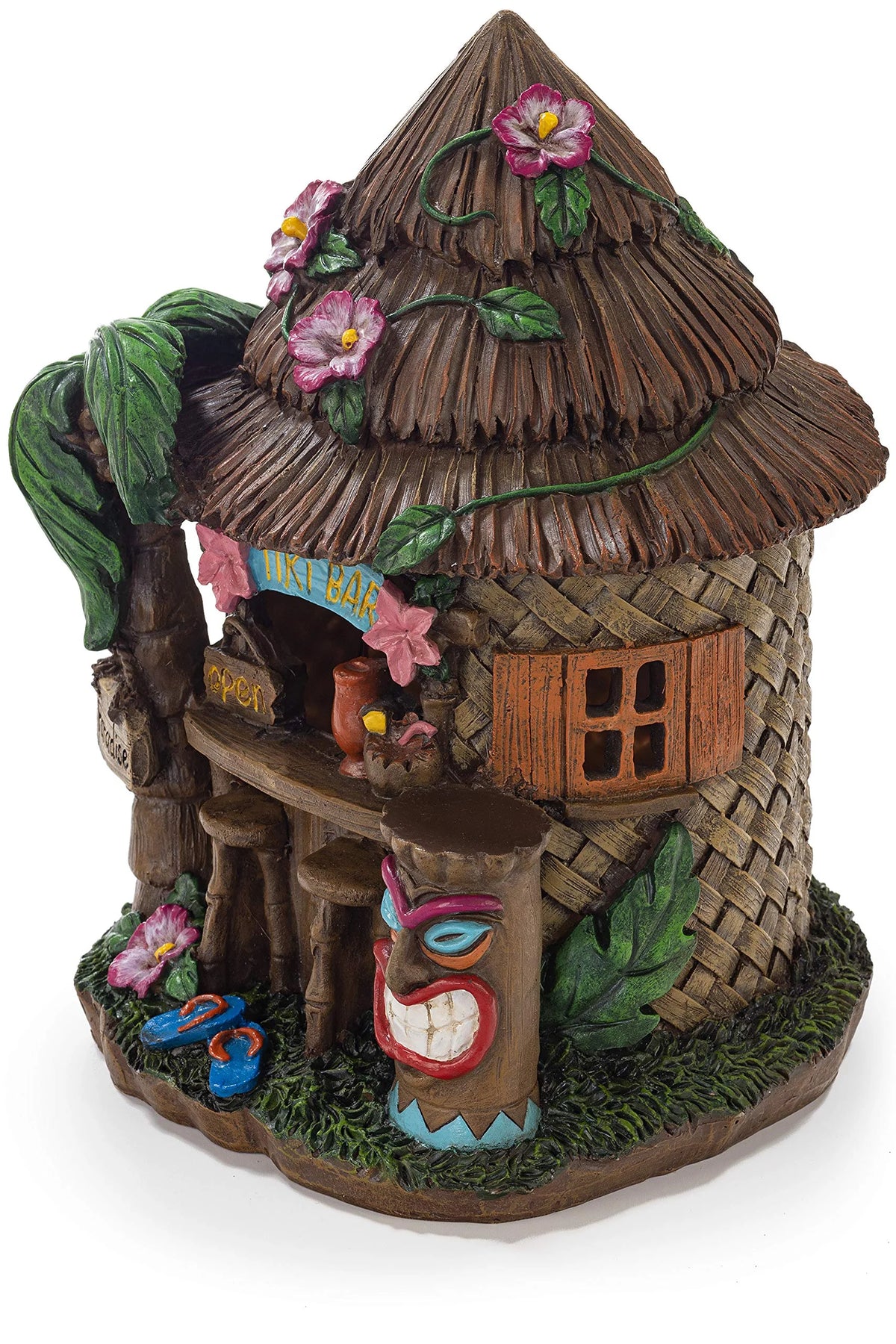 Tiki Hut Solar Powered LED Outdoor Decor Q4684