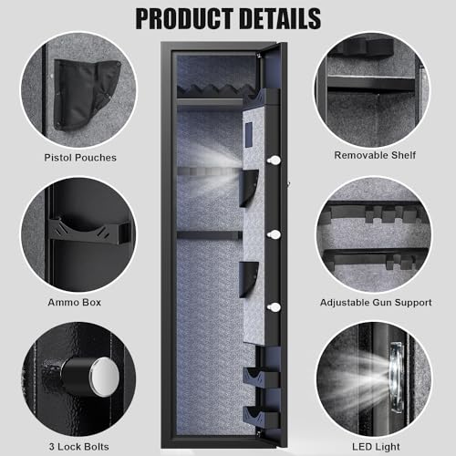 Digital Rifle Gun Safe with LCD Touch Screen Keypad Q35038