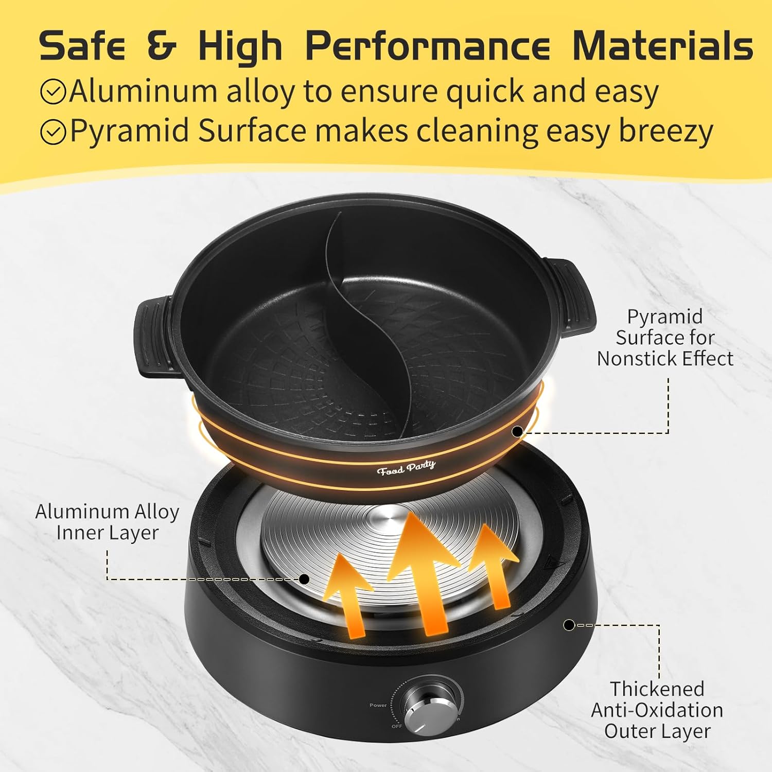 Electric Dual Sided 5L Non-Stick Hot Pot M50614