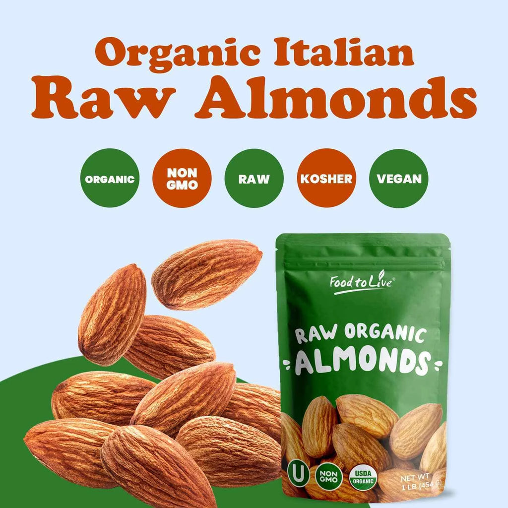 Organic Raw Almonds, 3 Pounds H4956