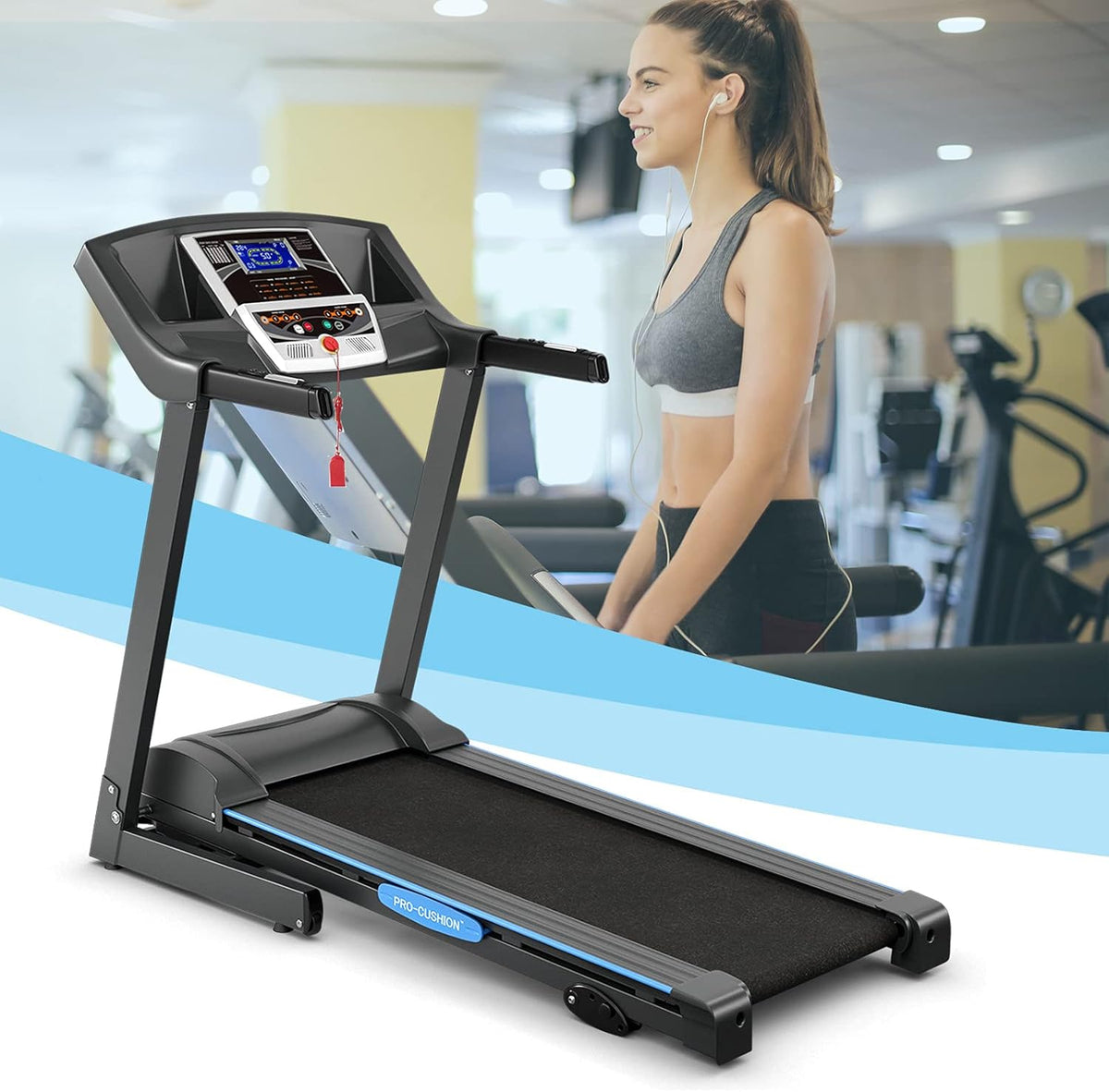 Folding Treadmill with 12 Preset Program and LCD Monitor Z625941