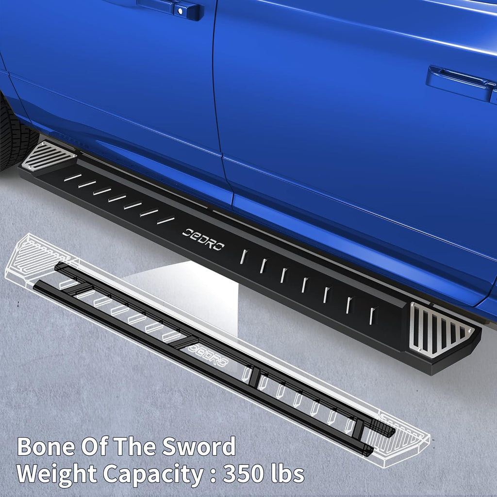 Textured Black Steel Running Boards Side Step Rails X28318