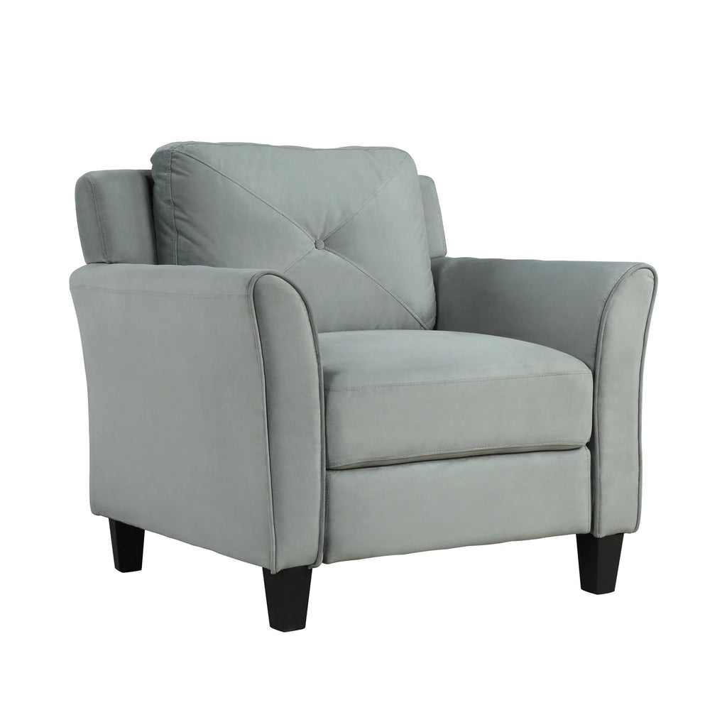 Button Tufted 3 Piece Chair Loveseat Sofa Set P6483