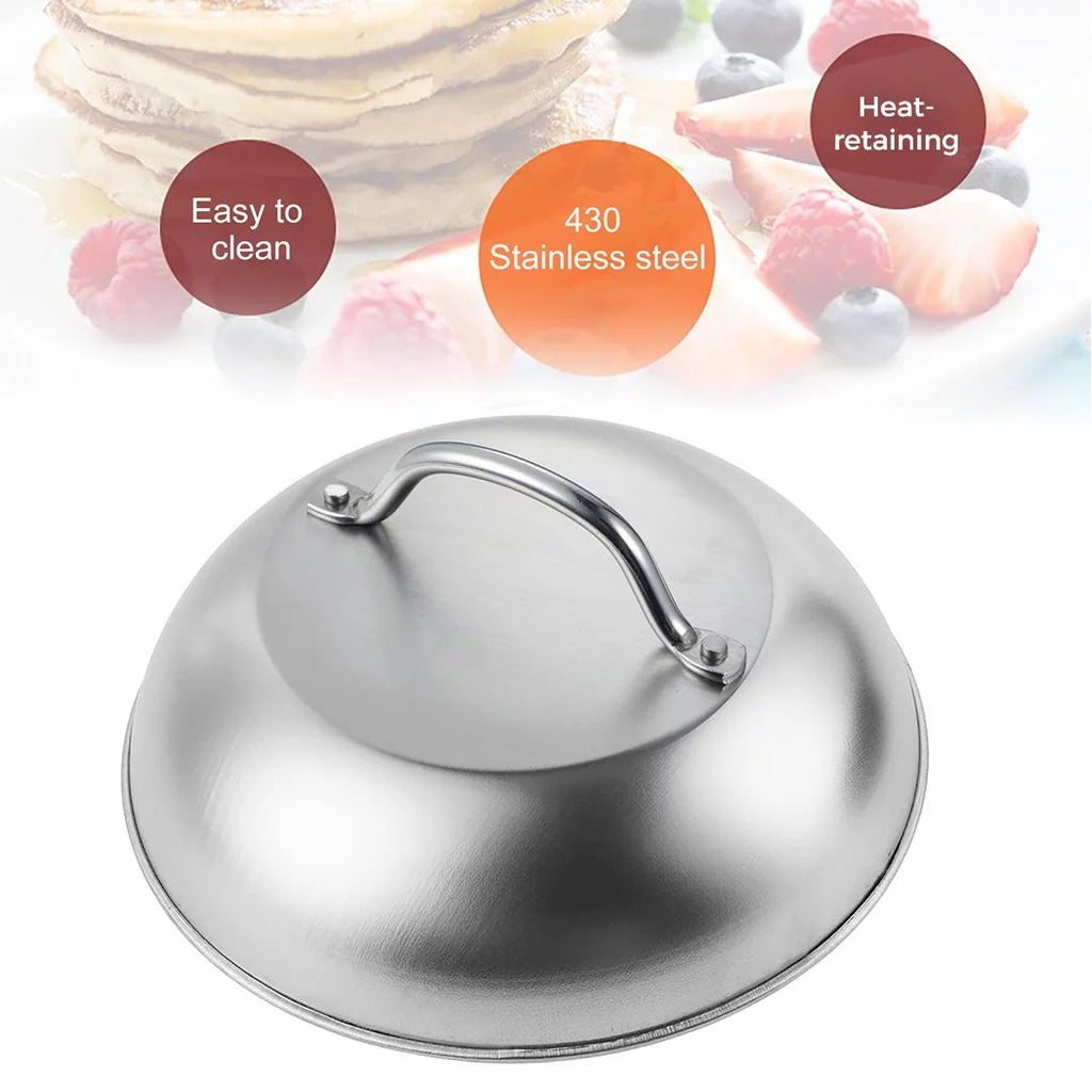 2PCS Stainless Steel Round Basting Cover with Handle O64542