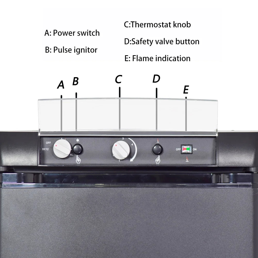 3 Way Propane RV Refrigerator 1.4 Cu.ft, Compact 12 V/110V/Gas LPG Fridge X48488