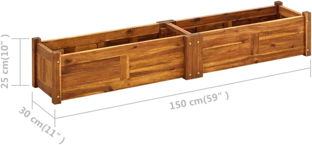 Acacia Wood Raised Bed 59"x11.8"x9.8" Q4459