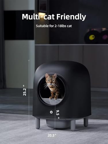 Black Automatic Self Cleaning Cat Litter Box T284522