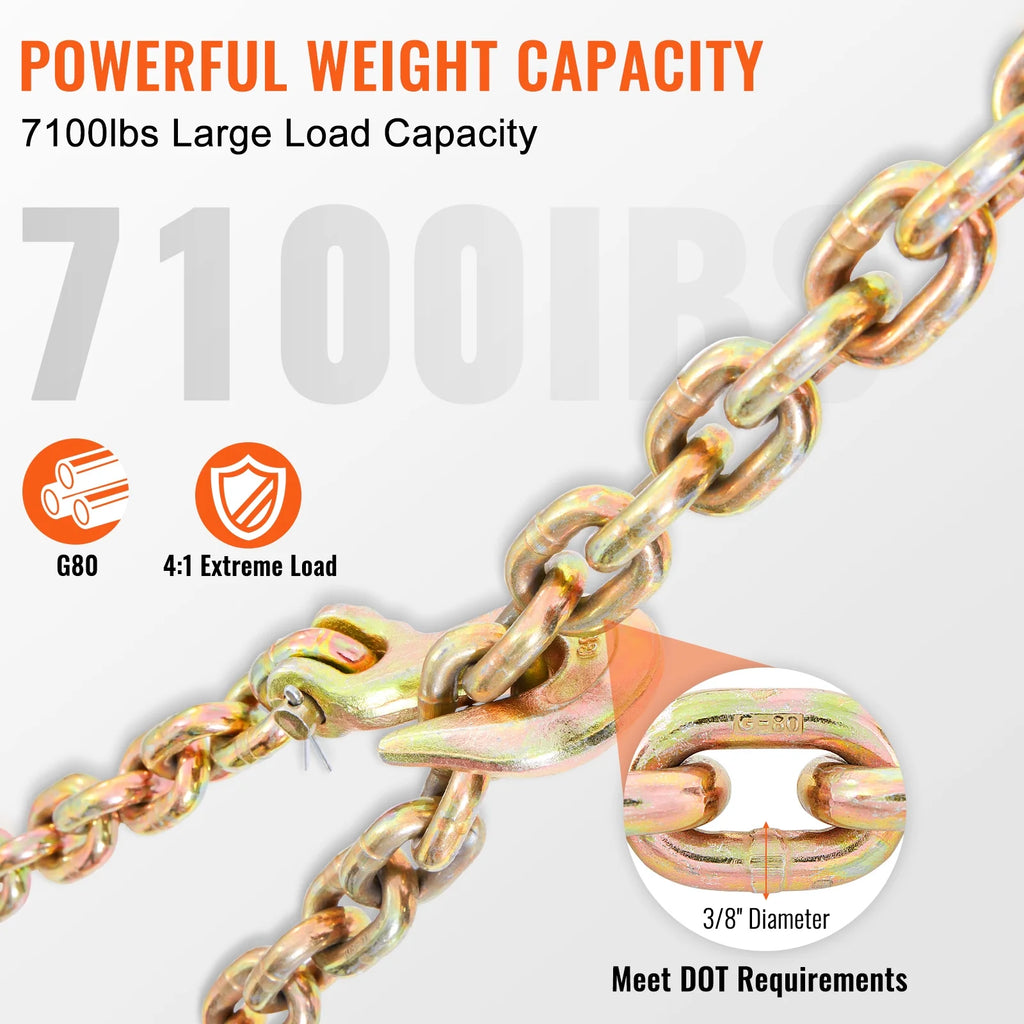 G80 Tow Chain with Hooks 3/8'' x 20' D626100