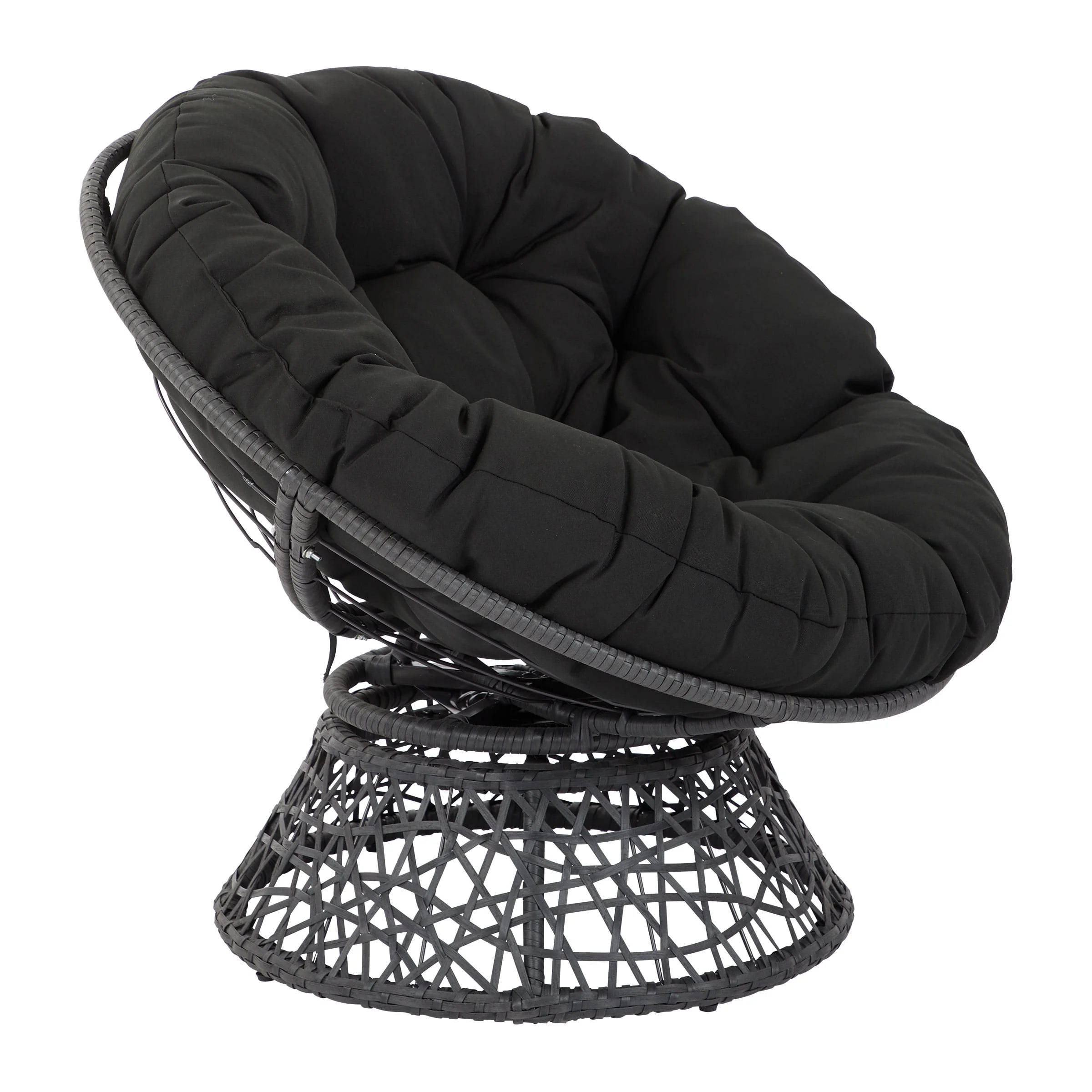 White cushion Papasan Chair with Black Frame F287781