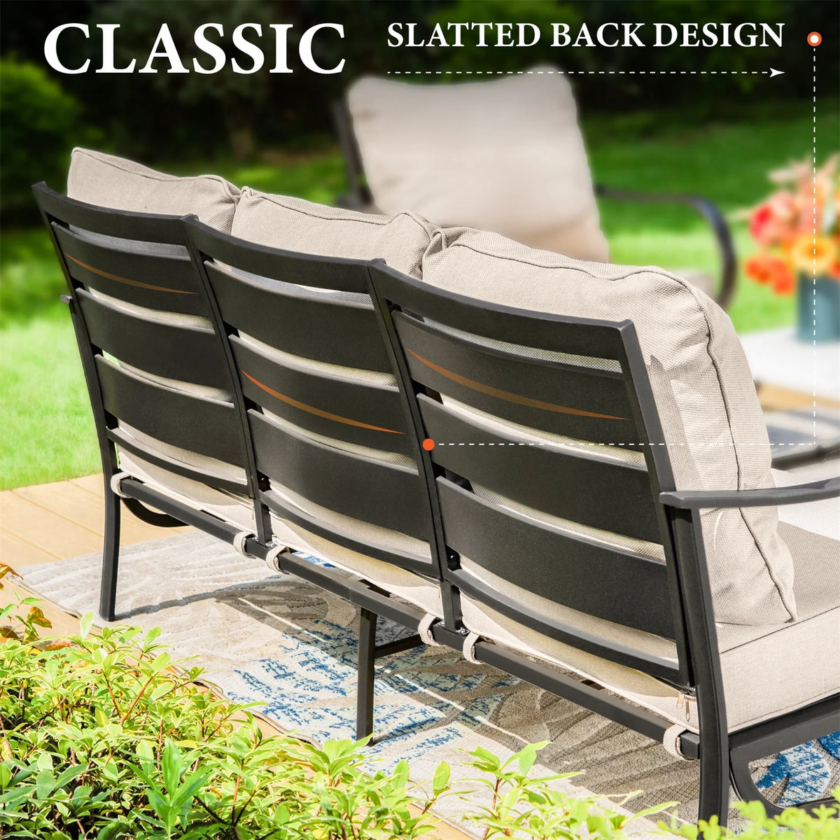 Beige 9-Seat Outdoor Patio Conversation Sofa Set I2197