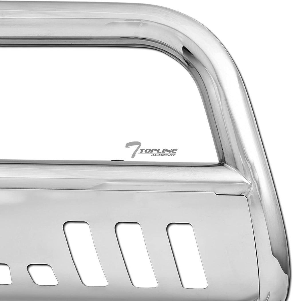 Polished Stainless Steel Bull Bar Front Bumper Grill Guard With Skid Plate R45022