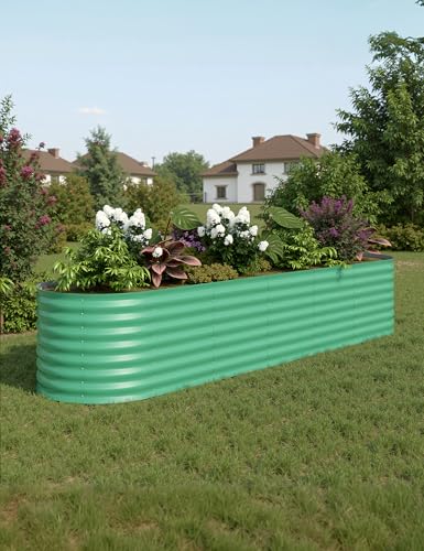 Beige Galvanized Raised Garden Bed C726