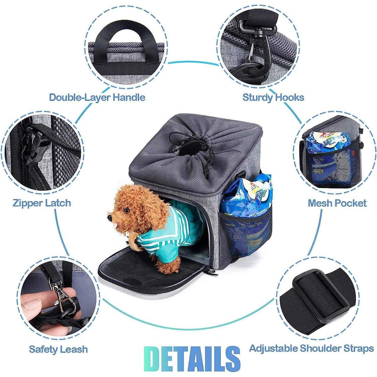 Dog Bike Basket Carrier Pet Bicycle Front Carrier Foldable Removable B648