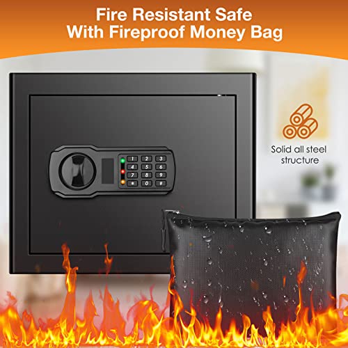 2.5 Cub Fireproof Waterproof Large Cabinet Safe Box with Fireproof Document Bag and Removable Shelf Digital Safe T46912