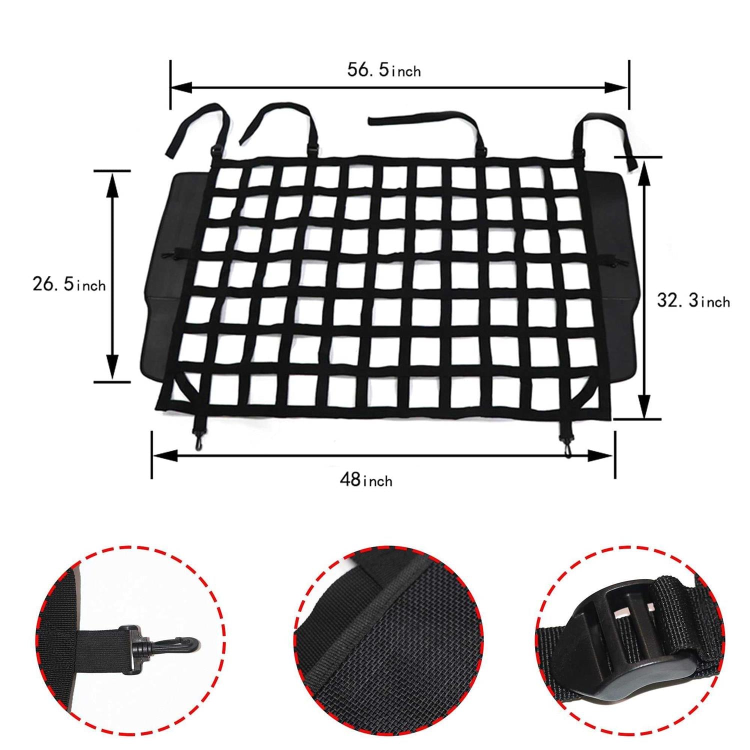 Pet Net Vehicle Safety Mesh Dog Barrier for Jeep Wrangler JK JL 4-Door 2007-2024 R85161