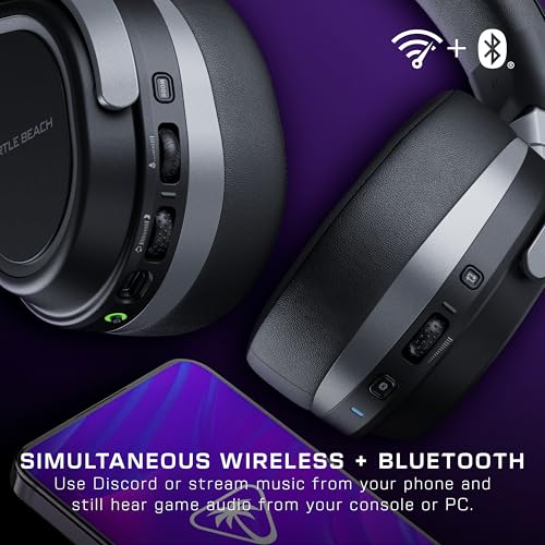 Black Wireless Gaming Headset with Memory Foam Cushions B449293