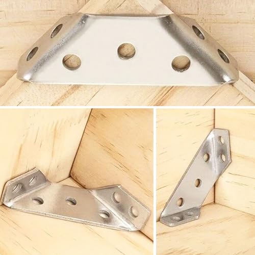 20 Pack Stainless Steel Furniture Corner Braces Connector with 140 Screws C378