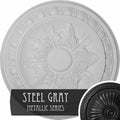 17 3/4x22OD x 1 1/8x22P Ceiling Medallion, Hand-Painted Steel Gray U66035