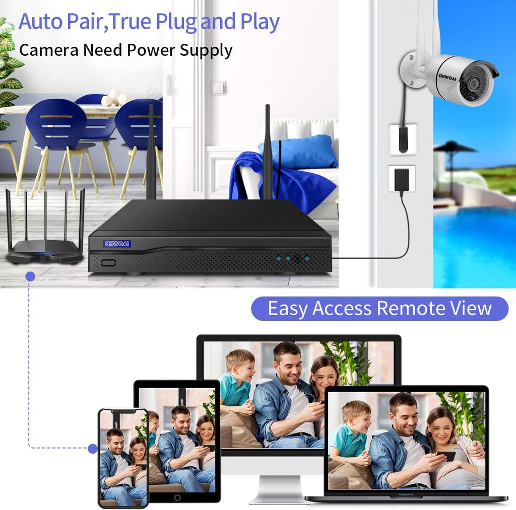 8 Channel 1080P NVR Wireless Security Camera System with 4TB Hard Drive B782