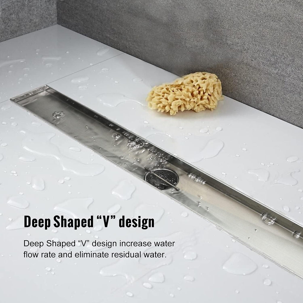 Brushed 304 Stainless Steel Linear Shower Drain 24 inch, Pack of 2 L69094