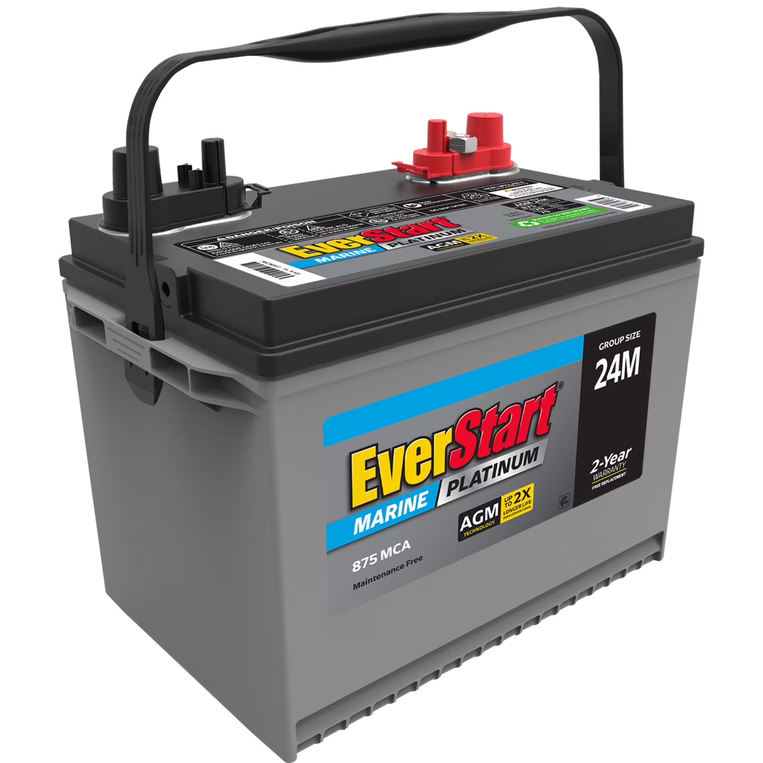 AGM Marine and RV Deep Cycle Battery Group Size 24M, 12 Volt 875 MCA M8496