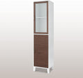 White Natural Wood Bathroom Linen Cabinet L768230