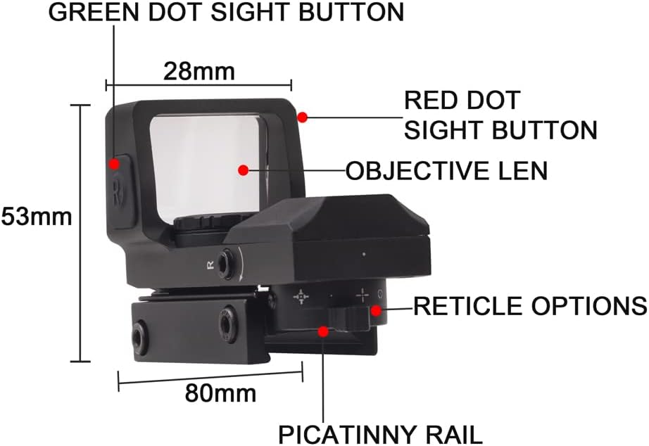 Red Dot Reflex Sight with 20mm Picatinny Rail Mount Y286266