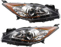 Mazda 3 Headlight Assembly 2010 2011 Pair Halogen T8792