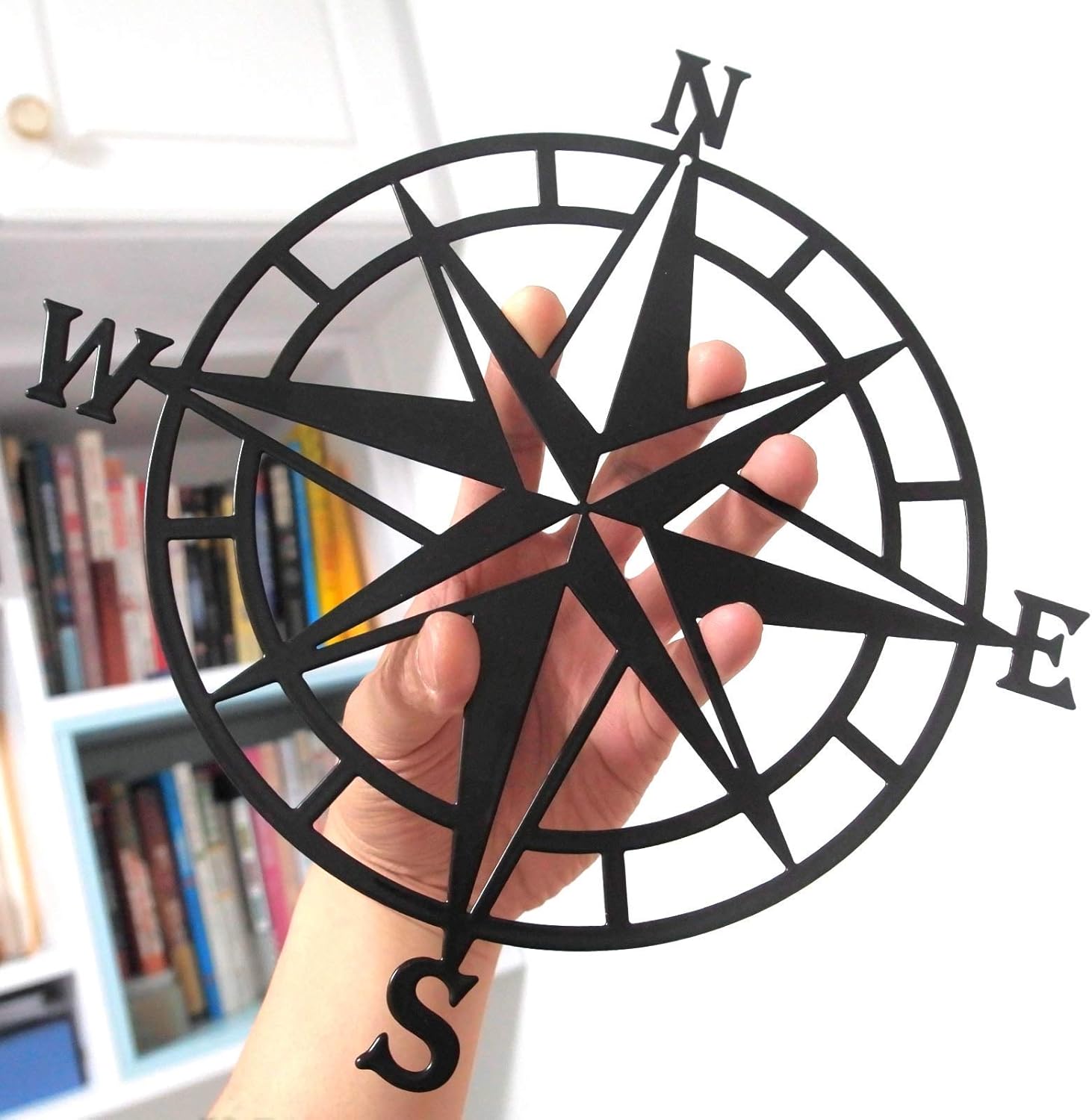 11 Inches Metal Nautical Compass Wall Decor, Cyan Gray, Pack of 2 I906491