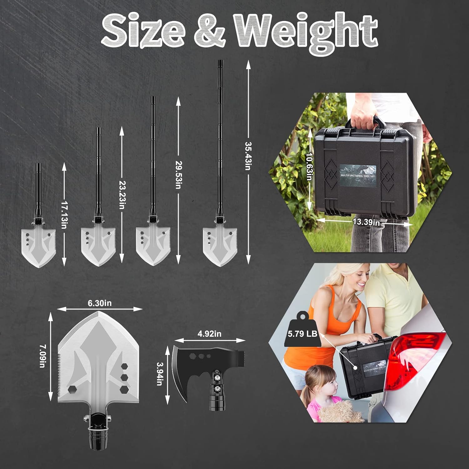 Folding Survival Shovel Multi-Tool with Storage Bag O762551