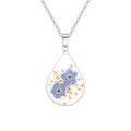 Pressed Flower Teardrop Necklace M214
