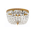2 Light Flush Mount with Olde Brass Clear Spectra Crystal Cast 8 inch 120 Watts Q358019