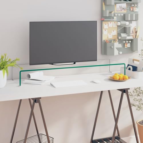 Clear Glass TV Stand 39.4"x11.8"x5.1" U3562
