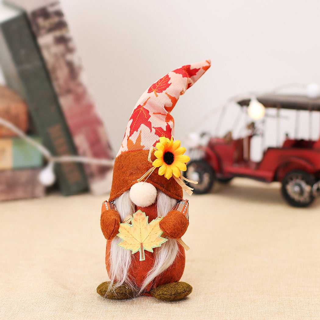 Pumpkin Maple Leaf Fall Gnome Doll U31787
