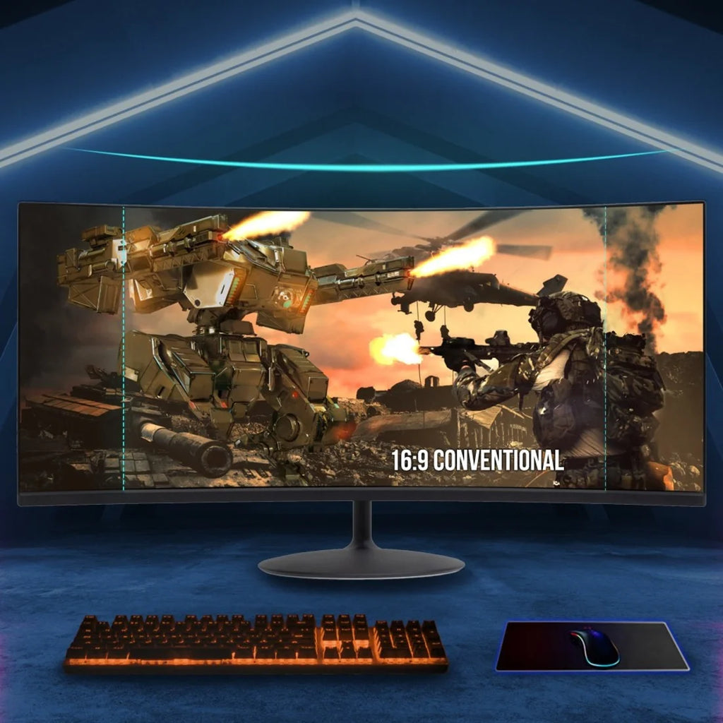 34" Curved Screen Gaming LCD Monitor, 21:9, Black K81727