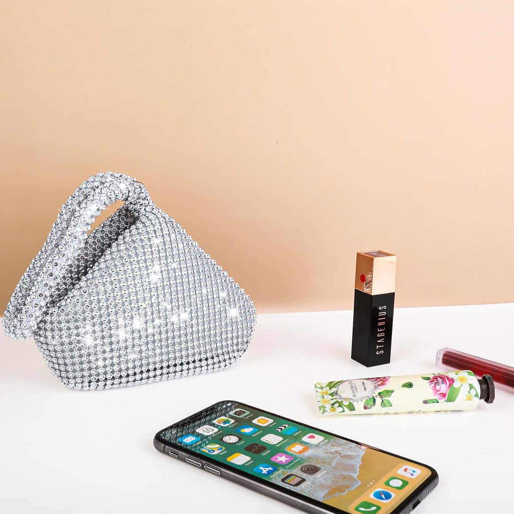 Silver Rhinestone Clutch Bag (Large) D229494