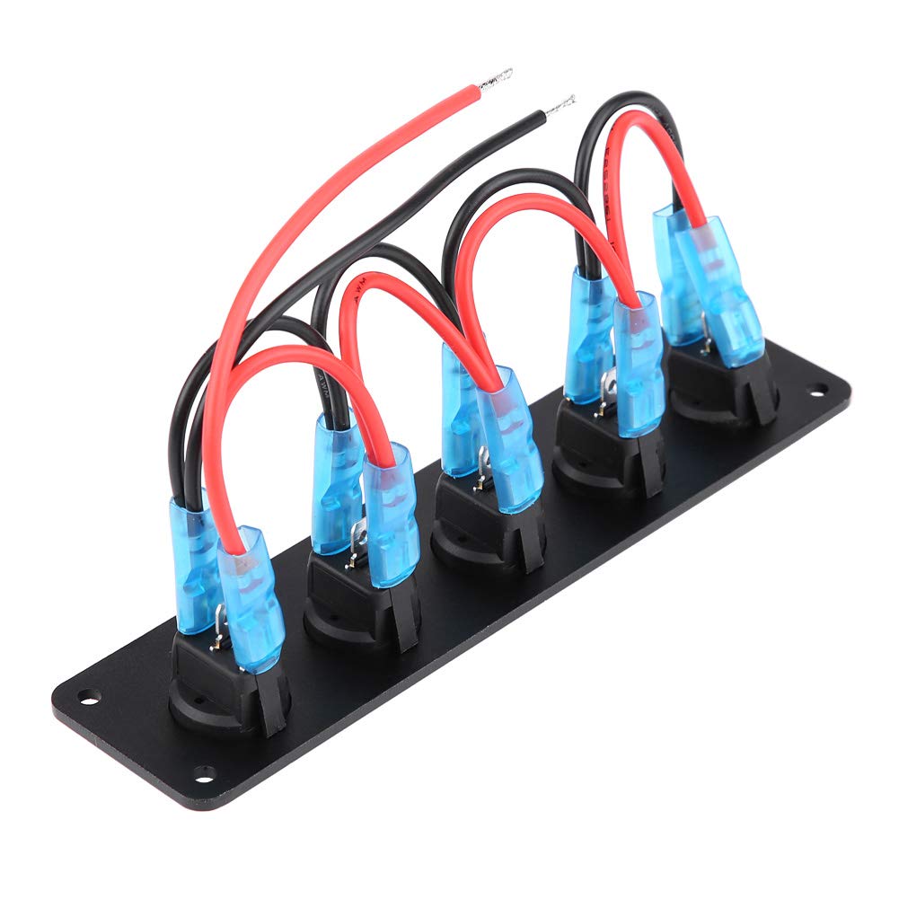 5 Gang Waterproof Rocker Switch Panel 12V-24V F92676