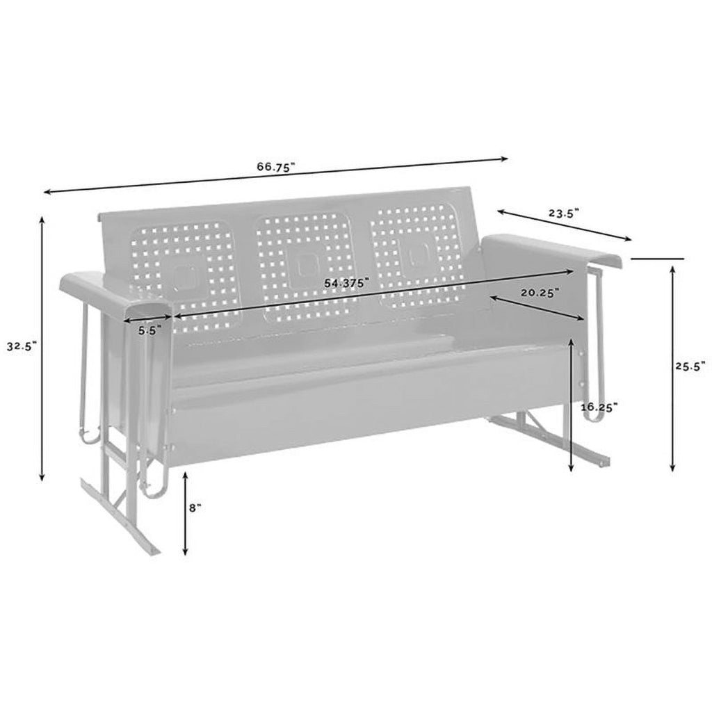 White Metal Gliding Patio Sofa M874