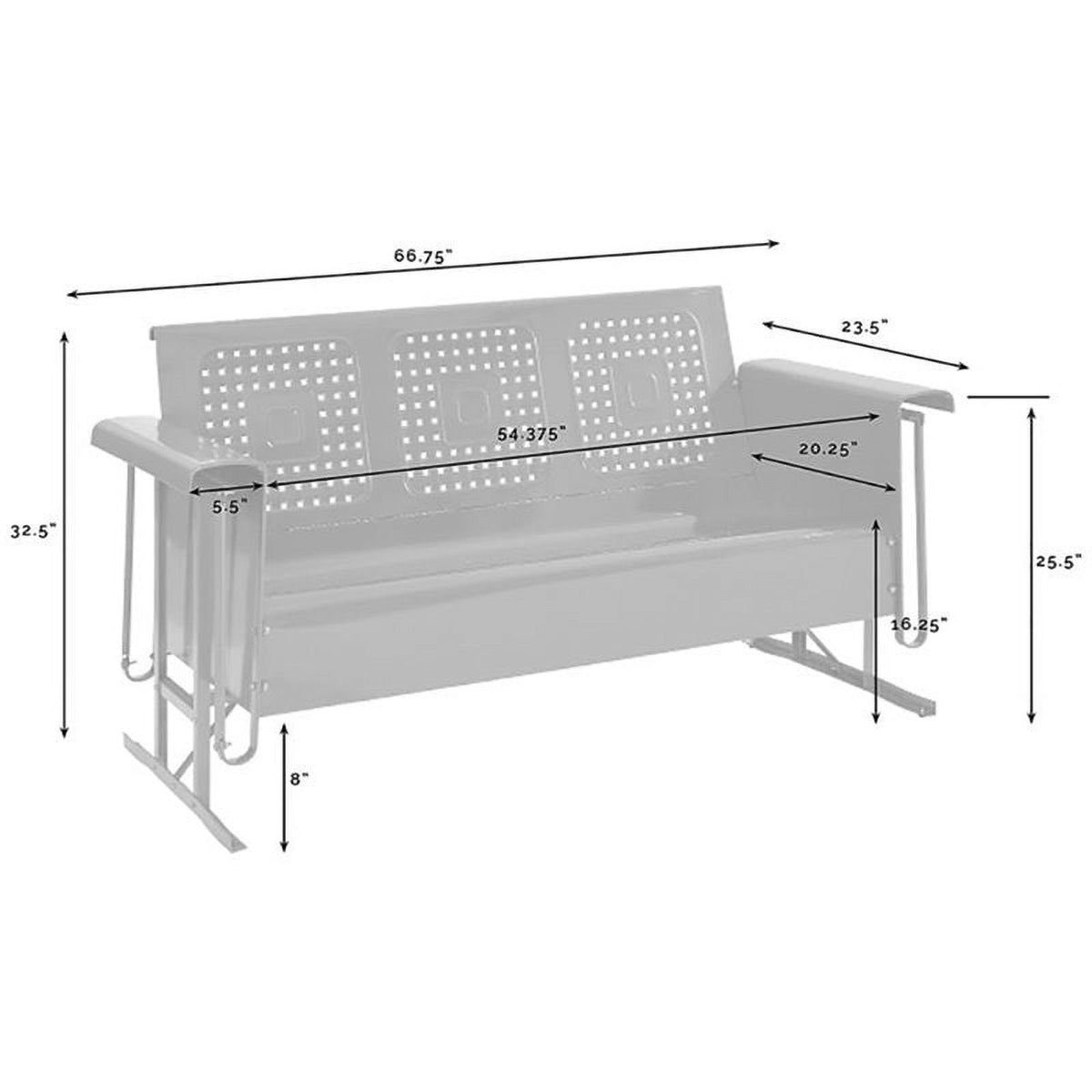 White Metal Gliding Patio Sofa M874